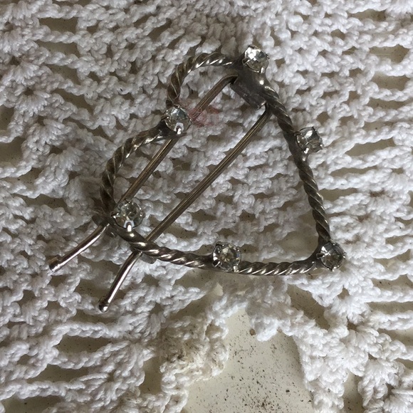 Accessories - Vintage heart hair pin boho festival cowgirl silver tone whimsical Easter day